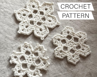 Crochet Snowflake Christmas Ornament Trio - Digital Download PDF Pattern and Instructions
