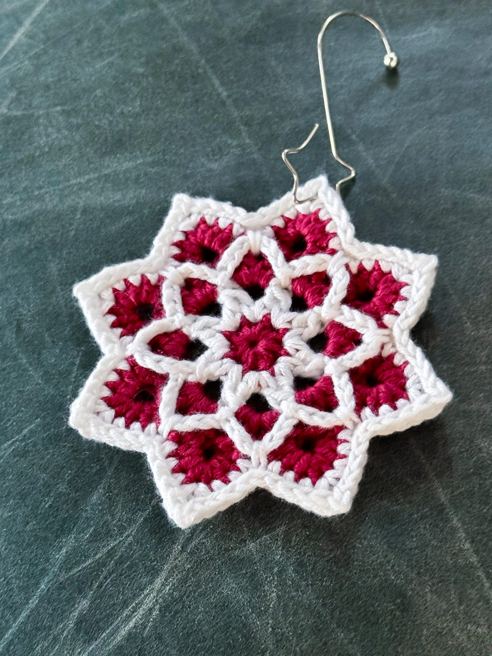 Winter Star Pattern Winter Star Christmas Ornament - Crochet Pattern - 2 Color Snowflake ...