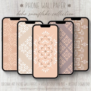 Phone Wallpaper Collection | Boho Snowflake | Phone Background | Instant Download | Lock Screen | iPhone wallpaper