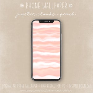 Tie Dye stripe Phone Wallpaper | Peach Clouds  | Phone Background | Instant Download | Abstract print | soft peach | iPhone wallpaper