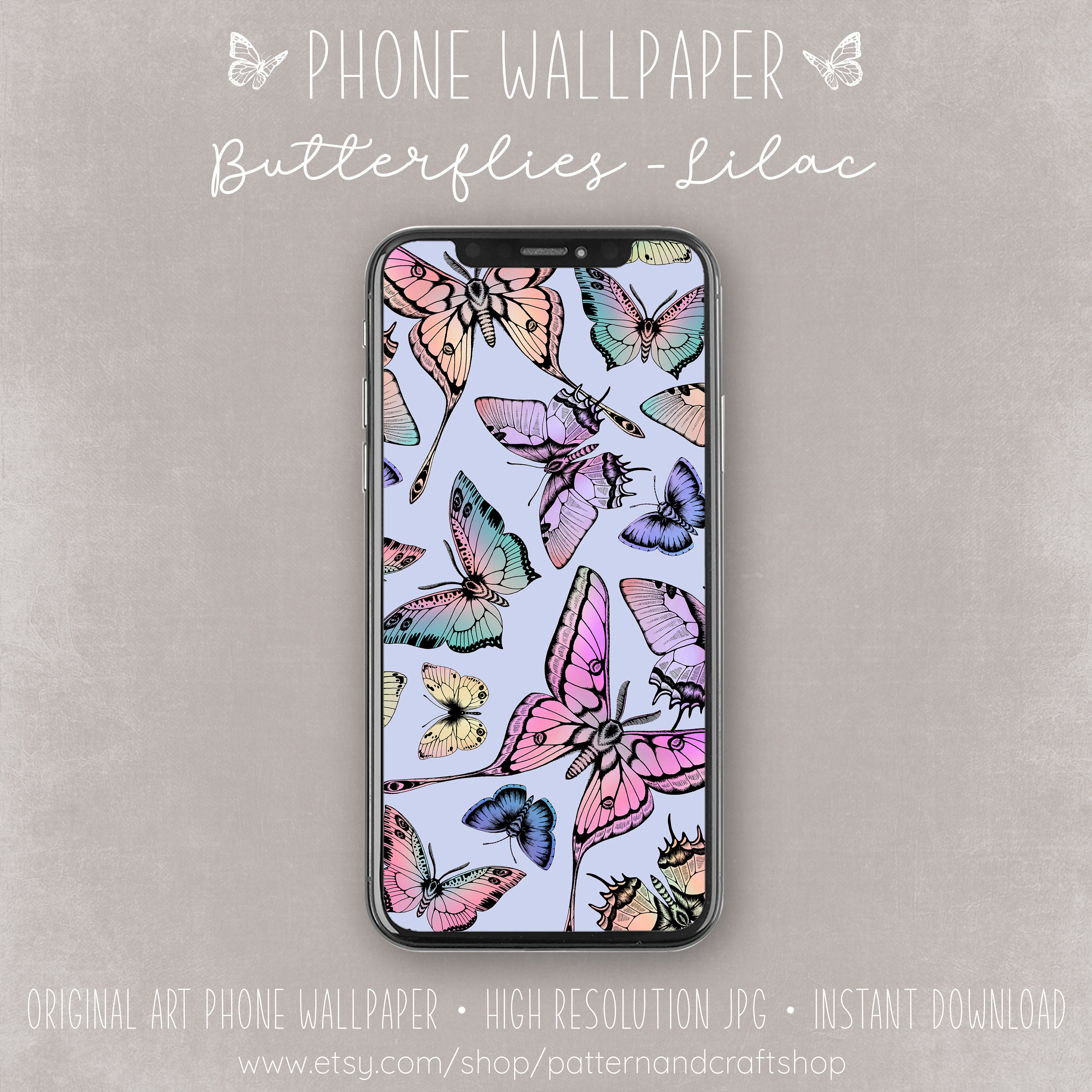 Template phone with beautiful rainbow wallpaper Vector Image