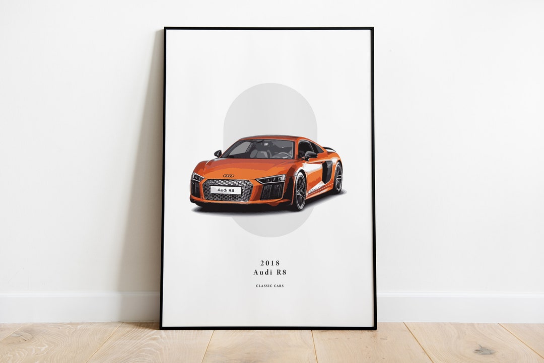 PRINTABLE 2018 Audi R8 Illustration Poster Super Car Prints for a Car ...