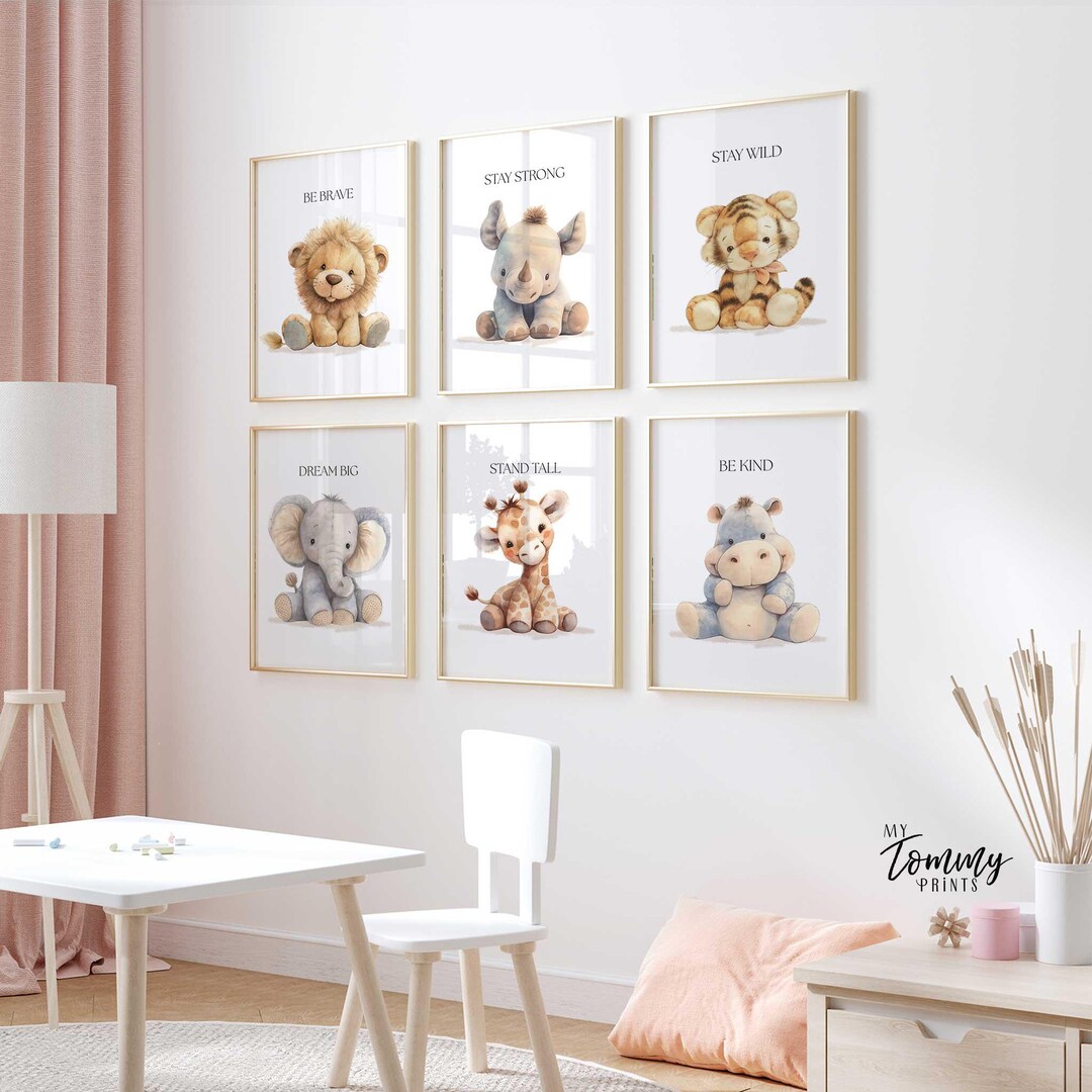 Safari Animal Nursery Prints: Inspirational Baby Room Decor Set - Etsy