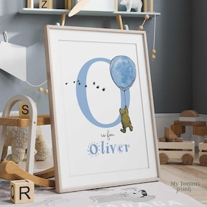 Winnie the Pooh Nursery Decor, Personalised Baby Wall Art