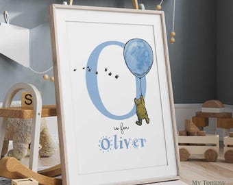 Winnie the Pooh Nursery Decor, Personalised Baby Wall Art