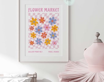 Flower Market Print, Girls Room Floral Wall Art, Kids Henri Matisse Decor