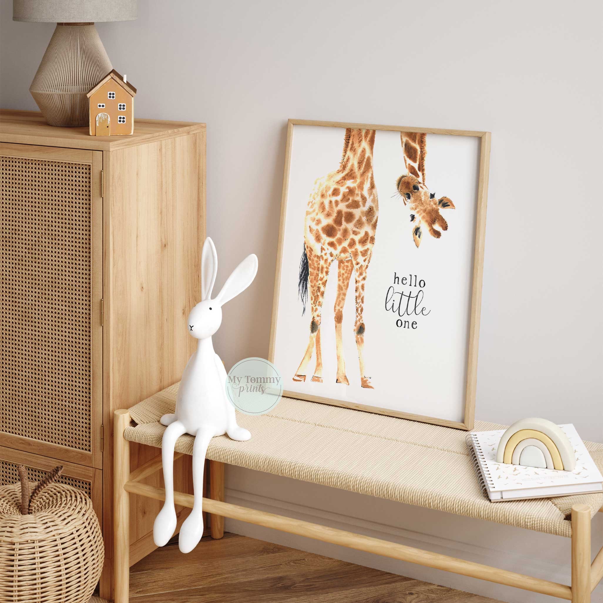 Hallo Dekor Wandkunst Schlafzimmer Baby Thema One Giraffe Gender Geschenke Little Wall Kinderzimmer Neue Print Art Neutral Safari Decor Tier Tier