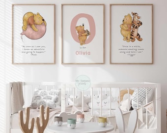 Winnie the Pooh Nursery Prints: Personalized Baby Gift, Set of 3 Tigger Wall Art