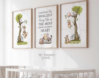 Winnie the Pooh Nursery Prints – Baby Room Wall Art Set
