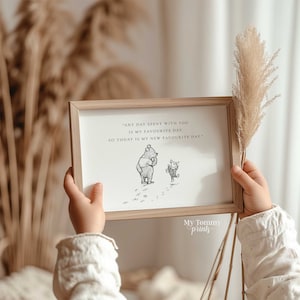 Winnie The Pooh Quote Gender Neutral Nursery Wall Art Kids Bedroom Decor Newborn Baby Gifts Pooh and Piglet Poster Print