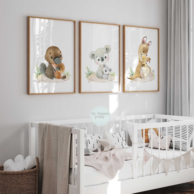 Australian Animal Nursery Prints Koala, Kangaroo, Platypus Set Etsy — free download