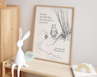 Winnie the Pooh personalised nursery print