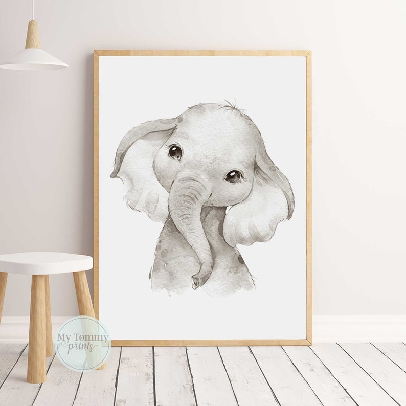 3er-Set Safari Kinderzimmer Drucke Jungen Schlafzimmer Dekor Elefant Löwe Neutral Wand Kunst Initial Print Safari Themen Kinderzimmer Dekor Bild 9