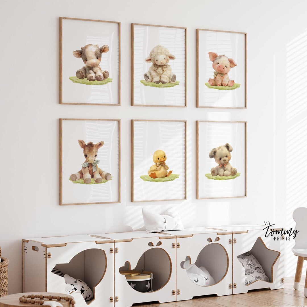 Farm Nursery Wall Art Prints Baby Animal Farmyard Nursery Decor Farm ...
