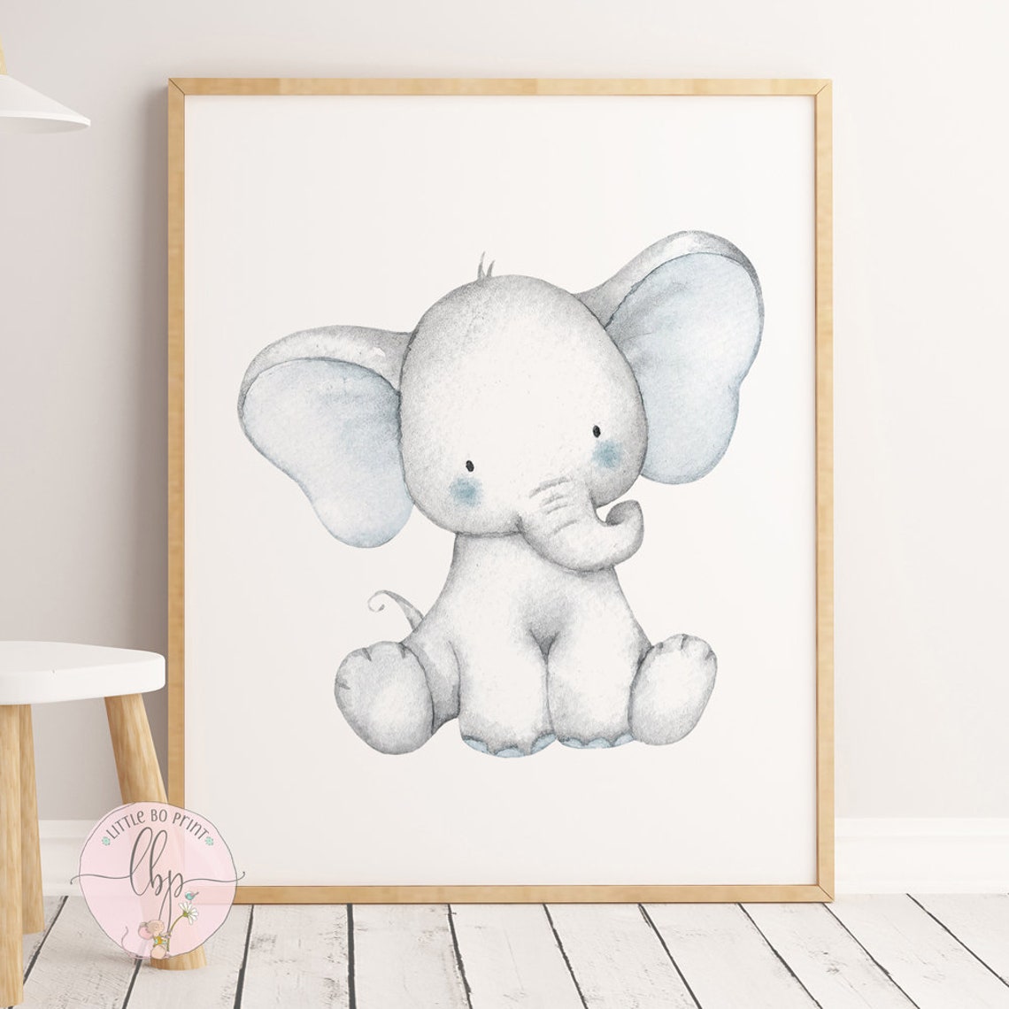 Personalised baby Elephant set boys nursery print Etsy