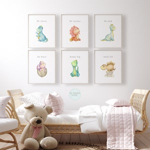 Set of 6 Dinosaur Prints, Nursery Prints, Little Boys Bedroom Decor ...
