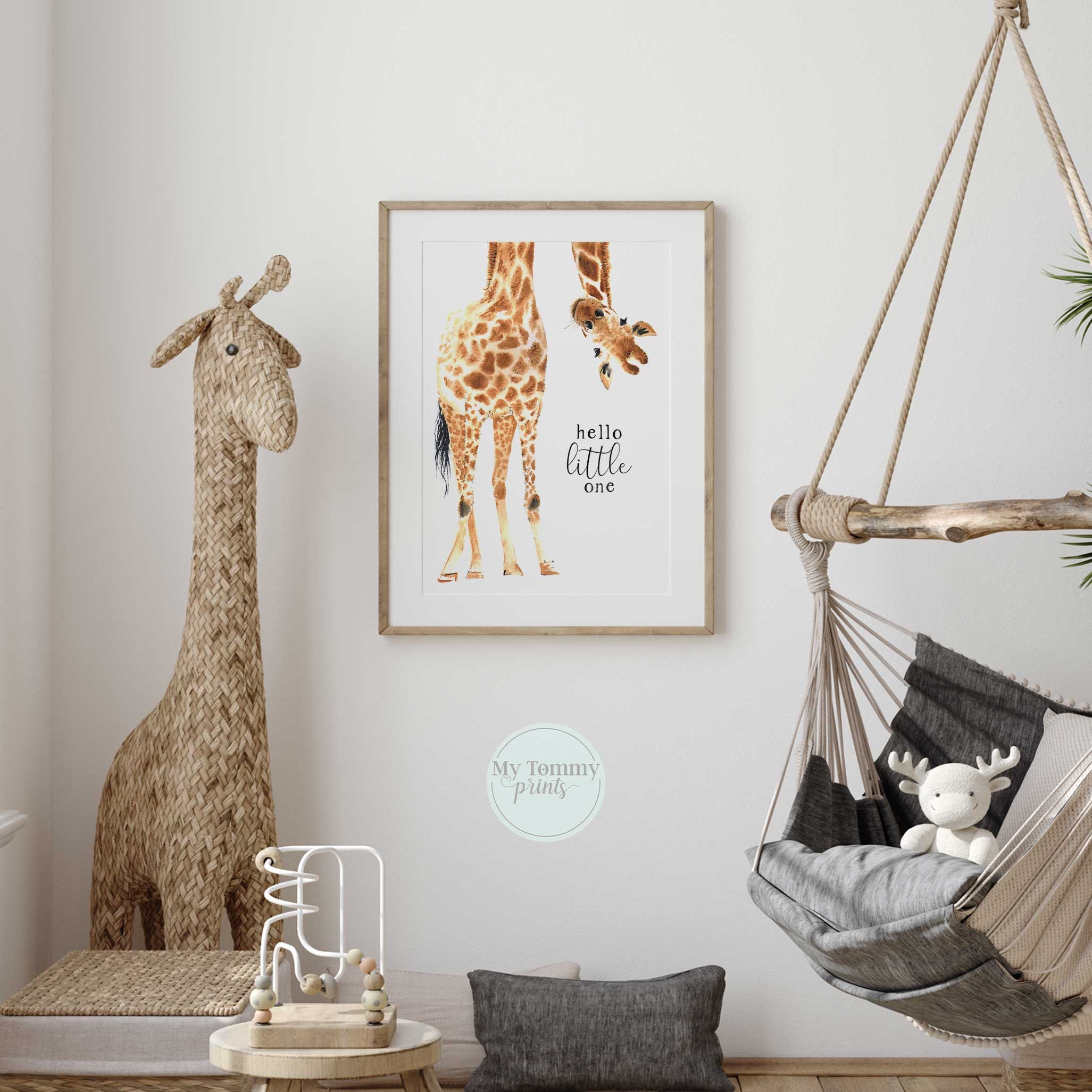 Hallo Print Tier Art Geschenke Little Wandkunst Neue Safari Wall Schlafzimmer Kinderzimmer Thema Neutral Decor Gender One Dekor Tier Giraffe Baby
