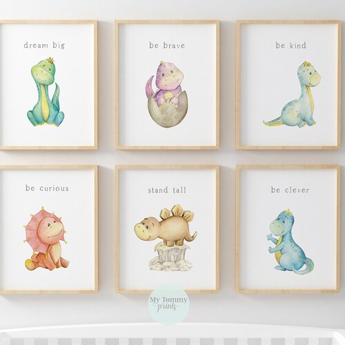 Baby Dinosaur Print Nursery Wall Art Nursery Decor - Etsy