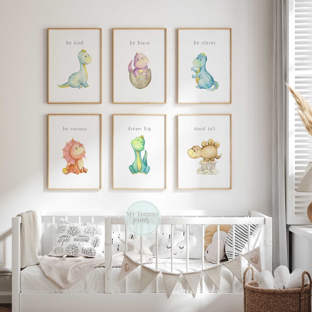 Set of 6 Dinosaur Prints, Nursery Prints, Little Boys Bedroom Decor ...