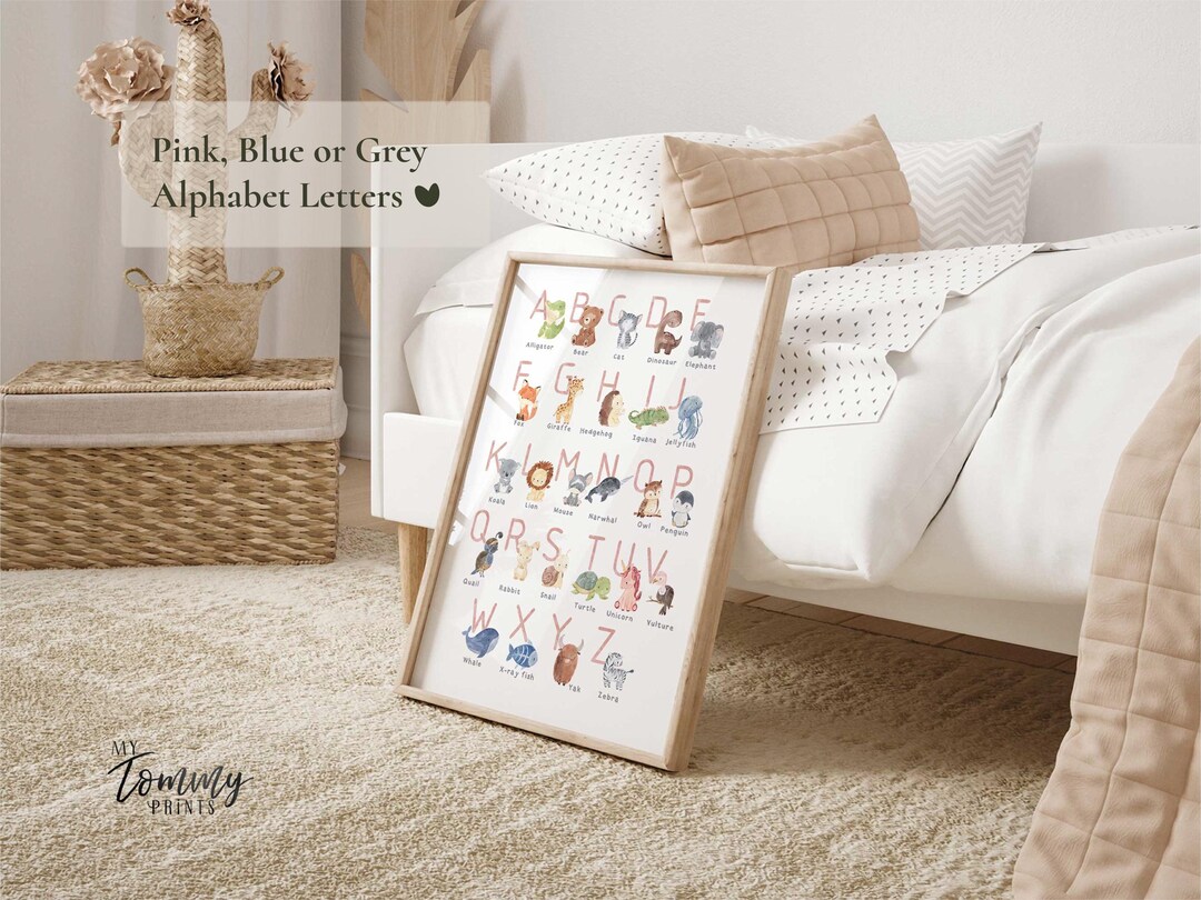 Animal Alphabet Poster for Kids, Educational ABC Nursery Print, Baby ...