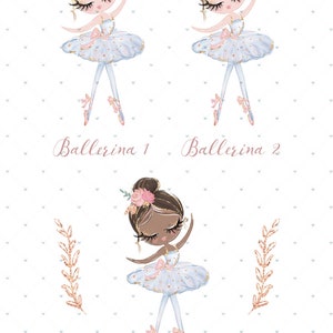 Personalised Girls Ballerina Print For Little Girls Bedroom Ballet Decor Nursery Print Initial Wall Art Ballet Dancer Personalized Gifts image 4