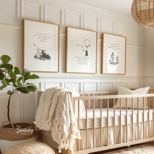 Winnie the Pooh Nursery Wall Art Set of 3 Gender Neutral Nursery Decor Winnie the Pooh Quote Prints Classic Winnie the Pooh Nursery Prints