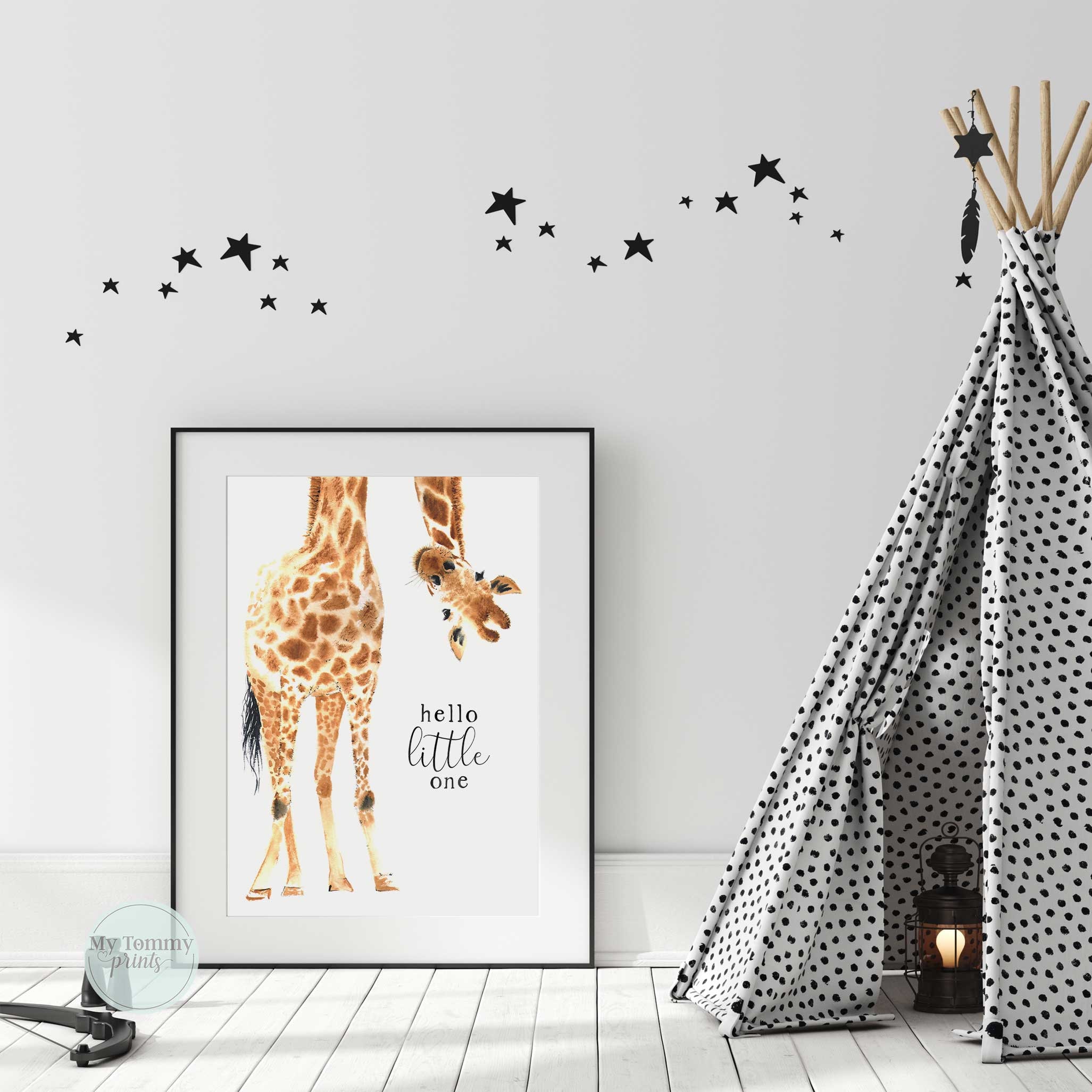 Tier Art Dekor Baby Gender Giraffe Geschenke Little Decor Neutral Thema Kinderzimmer Wall One Print Schlafzimmer Safari Neue Tier Wandkunst Hallo