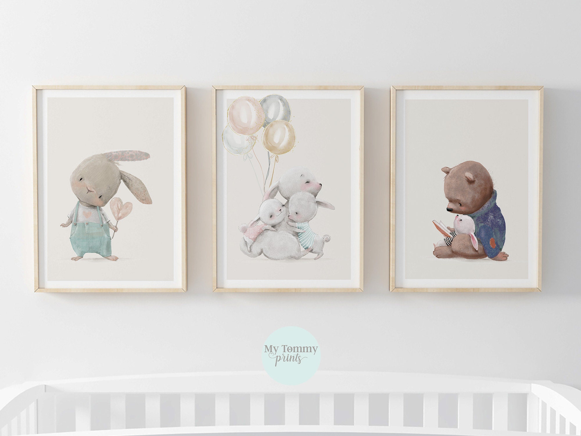 Set of 3 Gender Neutral Nursery Prints Children's Bedroom Etsy