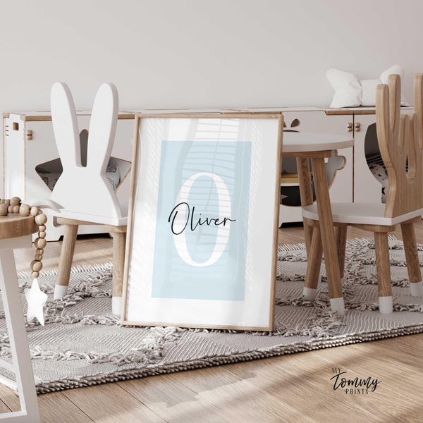 Personalisierte Name Print Kinderzimmer Wandkunst, erste Pastellfarben Name Decor