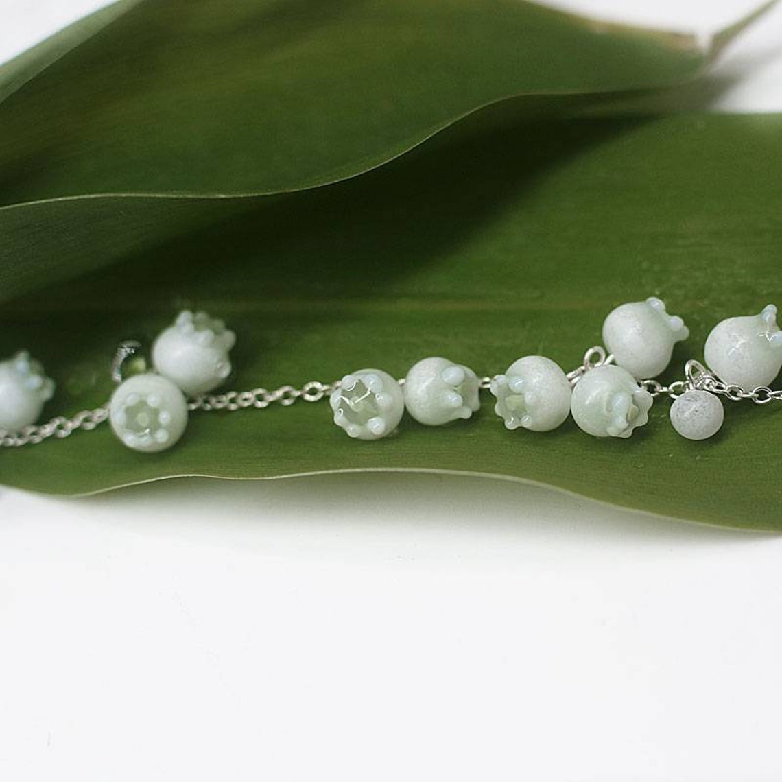 Lily of the valley bracelet Statement glass bracelet Floral Etsy