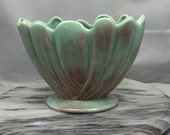 Fan shaped ceramic planter