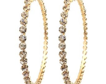 Win Rhinestone Hoops Gold