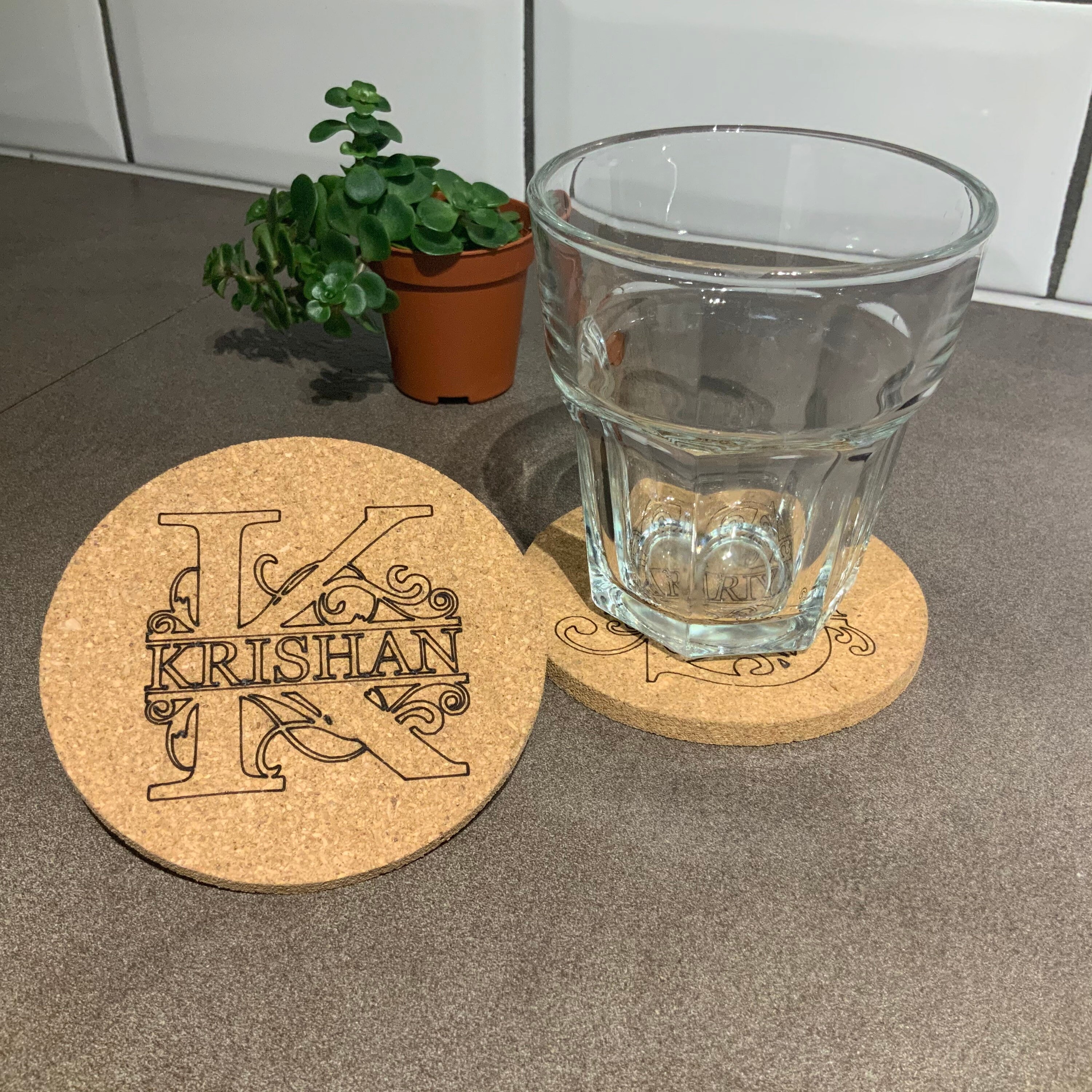 Set of Personalised Cork Coasters Great Gift for Him or Her Etsy UK