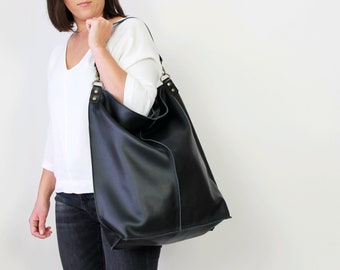 Leather Hobo Bag for Women, Boho Bag Leather, Black Bag, Leather Slouch Bag, Slouchy Bag, Slouchy Hobo Bag Soft Leather Bag, Every Day Bag