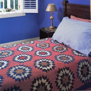 Primitieve zonnebloemen quiltpatroon bloemen sprei quilt naaipatroon pdf direct downloaden