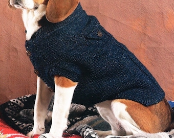 Dog Sweater Coat Knitting Pattern  Dog Sweater Jacket Knitting Pattern PDF Instant Download