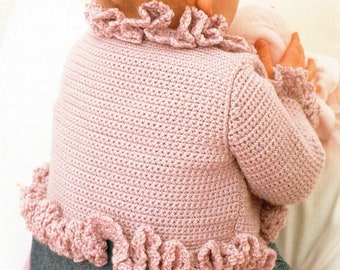 Ruffles Baby Sweater Crochet Pattern  Baby Cardigan Sweater Crochet Pattern PDF Instant Download