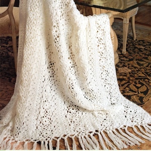 Patrón de encaje irlandés afgano a crochet Patrón de encaje vintage afgano a crochet Descarga instantánea en PDF