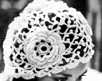 Irish Lace Hat Crochet Pattern Lacy Cap Hat Crochet Pattern  display picture 1