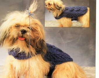 Bobble Dog Sweater Coat Crochet Pattern  Dog Jacket Crochet Pattern Sizes Small and Large PDF Instant Download