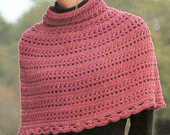 Patrón de crochet para poncho tipo capa Patrón de crochet para poncho tipo capa PDF Descarga instantánea