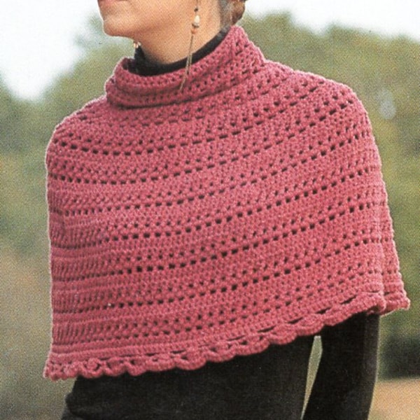 Capelet Poncho Crochet Pattern Cape Capelet Crochet Pattern PDF Instant Download