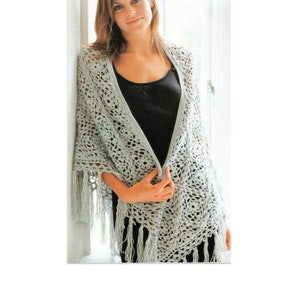 Lace Shawl Crochet Pattern  Fringe Shawl Crochet Pattern PDF Instant Download