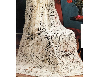 Irish Lace Afghan Crochet Pattern  Vintage Lacy Afghan Crochet Pattern PDF Instant Download