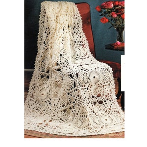 Irish Lace Afghan Crochet Pattern  Vintage Lacy Afghan Crochet Pattern PDF Instant Download