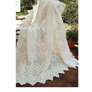 Lace Afghan Crochet Pattern Vintage Lacy Afghan Crochet Pattern PDF Instant Download