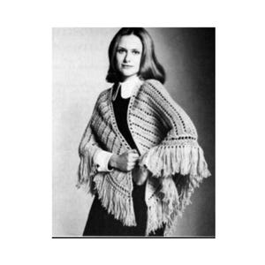 Vintage Shawl Wrap Knitting Pattern 1970s Shawl Knitting Pattern PDF Instant Download