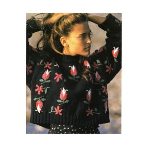 Tulips Sweater Knitting Pattern  Tulip Flower Sweater Knitting Pattern PDF Instant Download