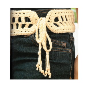 1970s Lace and Beads Boho Belt Crochet Pattern Vintage Hippie Retro Belt Crochet Pattern PDF Instant Download