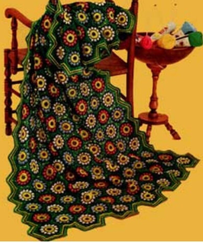 Flower Garden Afghan Crochet Pattern Rows of Flowers Afghan Crochet